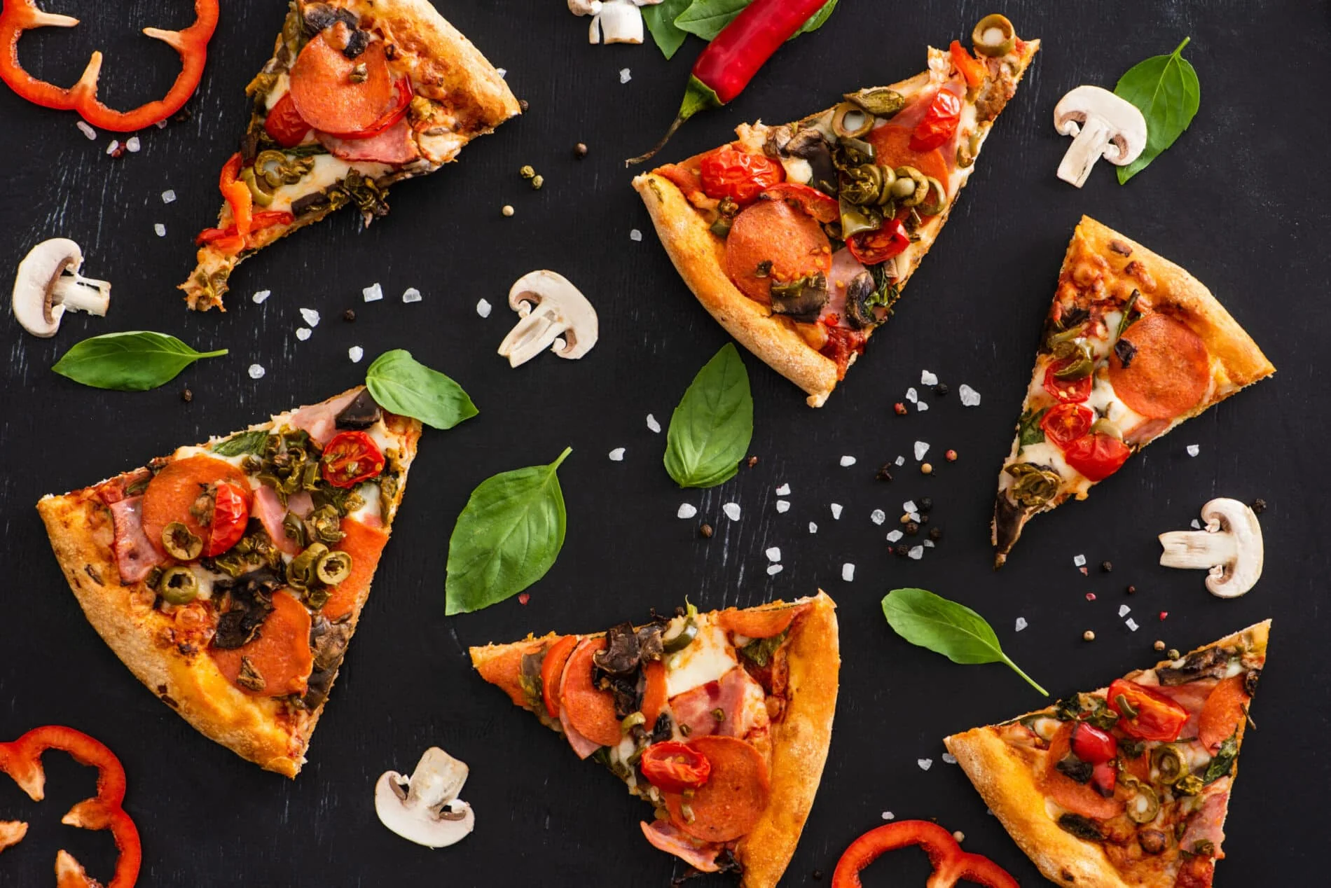 delicious Italian pizza slices